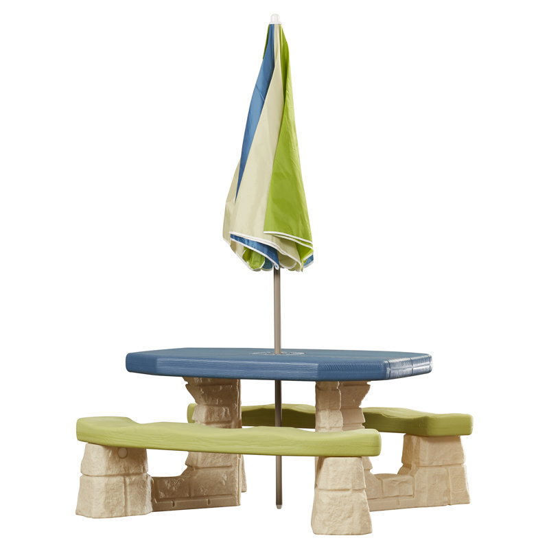 Step2 Naturally Playful Kids Rectangle Picnic Table with Umbrella Reviews Wayfair